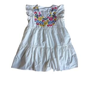 THML white embroidered sundress women's medium